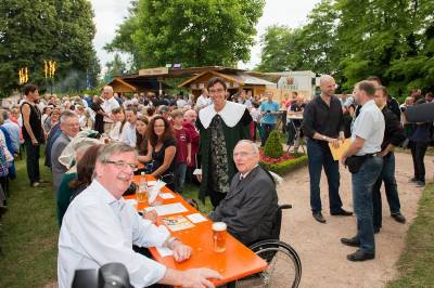 Mit Bundestagsprsident Wolfgang Schuble und BM Bernd Siefermann beim Stadtjubilum Renchen